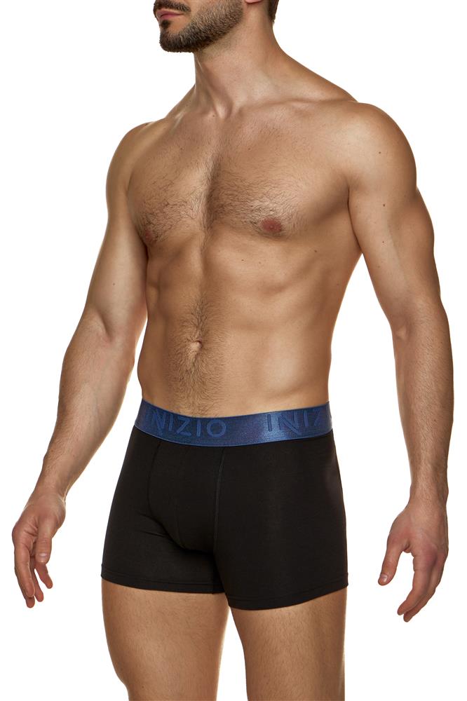 MODAL BOXER ΜΕ ΕΞΩΤΕΡΙΚΟ ΜΟΝΟΧΡΩΜΟ ΜΕΤΑΛΛΙΖΕ ΛΑΣΤΙΧΟ ΚΑΙ LOGO ΙΝΙΖΙΟ